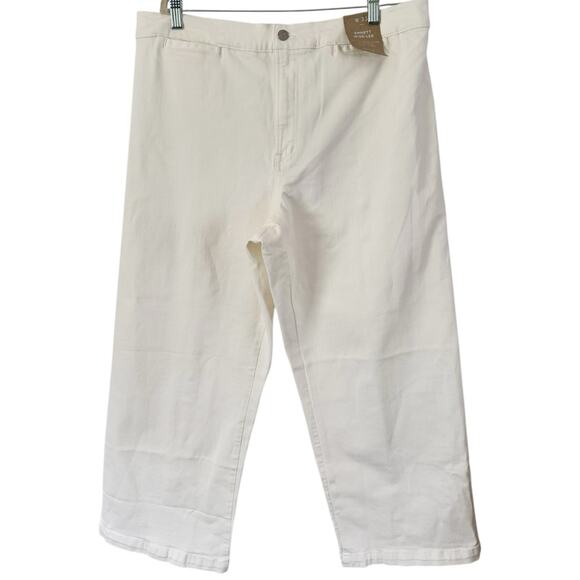 NWT Madewell Emmett Wide Leg Cropped Welt Pocket White Jeans Size 33 - Picture 4 of 12